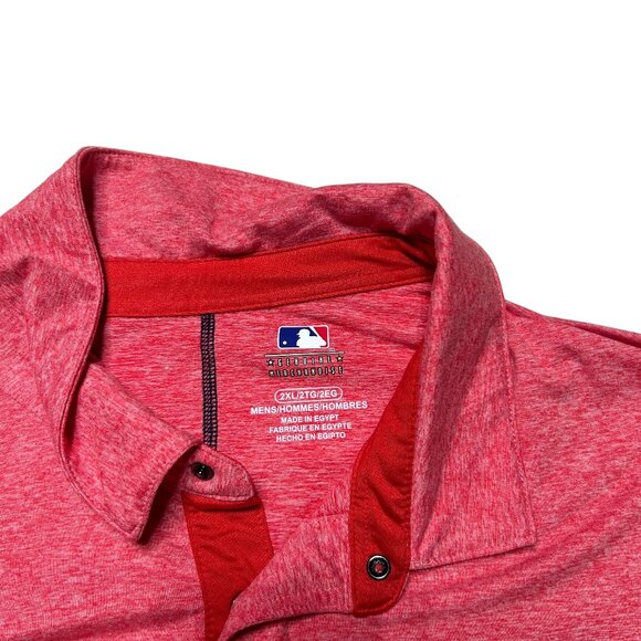 MLB St Louis Cardinals Shirt Mens XXL Red Polo Snap Button Performance Stretch - Picture 8 of 9